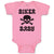 Baby Clothes Biker Baby Crossbone Skull in Silhouette Baby Bodysuits Cotton