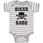 Baby Clothes Biker Baby Crossbone Skull in Silhouette Baby Bodysuits Cotton