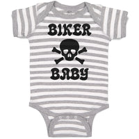 Baby Clothes Biker Baby Crossbone Skull in Silhouette Baby Bodysuits Cotton