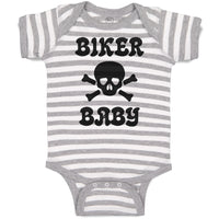 Baby Clothes Biker Baby Crossbone Skull in Silhouette Baby Bodysuits Cotton