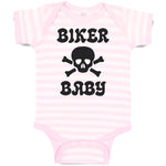 Baby Clothes Biker Baby Crossbone Skull in Silhouette Baby Bodysuits Cotton