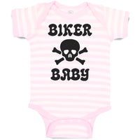 Baby Clothes Biker Baby Crossbone Skull in Silhouette Baby Bodysuits Cotton