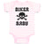 Baby Clothes Biker Baby Crossbone Skull in Silhouette Baby Bodysuits Cotton