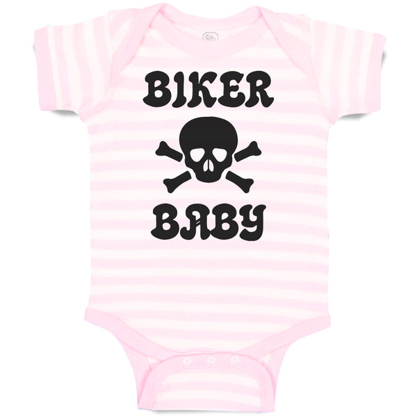 Baby Clothes Biker Baby Crossbone Skull in Silhouette Baby Bodysuits Cotton