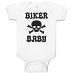 Baby Clothes Biker Baby Crossbone Skull in Silhouette Baby Bodysuits Cotton