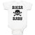 Baby Clothes Biker Baby Crossbone Skull in Silhouette Baby Bodysuits Cotton