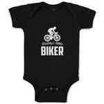 Baby Clothes Daddy's Little Biker Sport Cycling Silhouette Baby Bodysuits Cotton