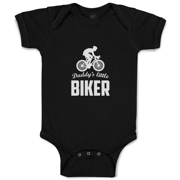 Baby Clothes Daddy's Little Biker Sport Cycling Silhouette Baby Bodysuits Cotton