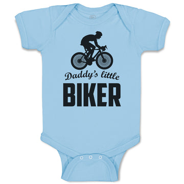 Baby Clothes Daddy's Little Biker Sport Cycling Silhouette Baby Bodysuits Cotton