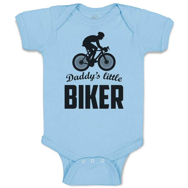 Baby Clothes Daddy's Little Biker Sport Cycling Silhouette Baby Bodysuits Cotton
