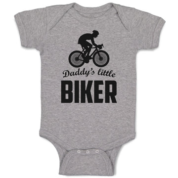Baby Clothes Daddy's Little Biker Sport Cycling Silhouette Baby Bodysuits Cotton
