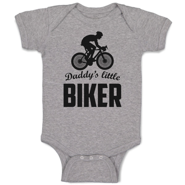 Baby Clothes Daddy's Little Biker Sport Cycling Silhouette Baby Bodysuits Cotton