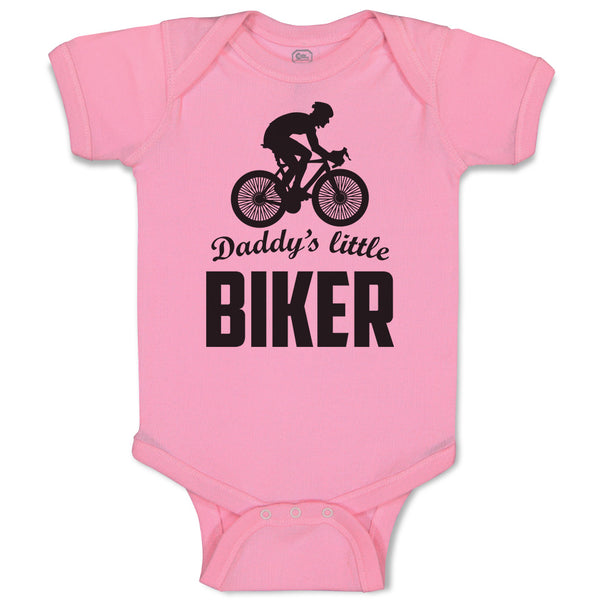 Baby Clothes Daddy's Little Biker Sport Cycling Silhouette Baby Bodysuits Cotton