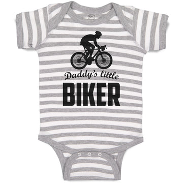 Baby Clothes Daddy's Little Biker Sport Cycling Silhouette Baby Bodysuits Cotton