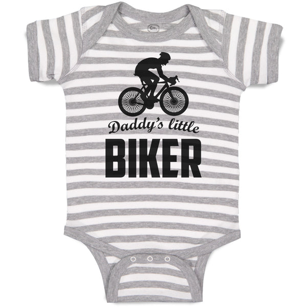 Baby Clothes Daddy's Little Biker Sport Cycling Silhouette Baby Bodysuits Cotton
