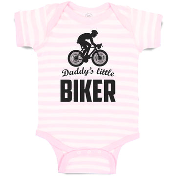 Baby Clothes Daddy's Little Biker Sport Cycling Silhouette Baby Bodysuits Cotton