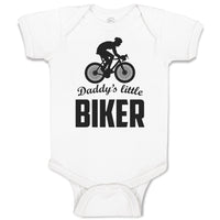 Baby Clothes Daddy's Little Biker Sport Cycling Silhouette Baby Bodysuits Cotton