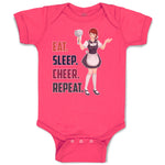 Baby Clothes Eat. Sleep. Cheer. Repeat. A Girl Cheering for Their Team Victory