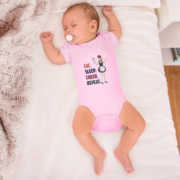 Eat. Sleep. Cheer. Repeat. A Girl Cheering for Their Team Victory