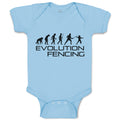 Baby Clothes Evolution Fencing Sports Fencing Silhouette Baby Bodysuits Cotton