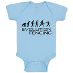 Baby Clothes Evolution Fencing Sports Fencing Silhouette Baby Bodysuits Cotton