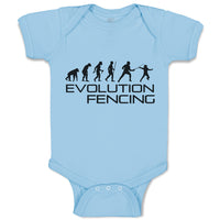 Baby Clothes Evolution Fencing Sports Fencing Silhouette Baby Bodysuits Cotton