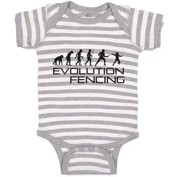 Baby Clothes Evolution Fencing Sports Fencing Silhouette Baby Bodysuits Cotton