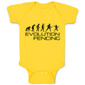 Baby Clothes Evolution Fencing Sports Fencing Silhouette Baby Bodysuits Cotton