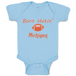 Baby Clothes Born Hatin' Michigan Sports Rugby Ball Baby Bodysuits Cotton