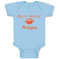 Baby Clothes Born Hatin' Michigan Sports Rugby Ball Baby Bodysuits Cotton