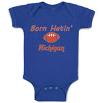 Baby Clothes Born Hatin' Michigan Sports Rugby Ball Baby Bodysuits Cotton