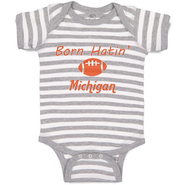 Baby Clothes Born Hatin' Michigan Sports Rugby Ball Baby Bodysuits Cotton