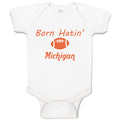 Baby Clothes Born Hatin' Michigan Sports Rugby Ball Baby Bodysuits Cotton