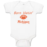 Baby Clothes Born Hatin' Michigan Sports Rugby Ball Baby Bodysuits Cotton