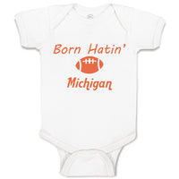 Baby Clothes Born Hatin' Michigan Sports Rugby Ball Baby Bodysuits Cotton