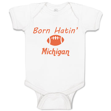 Baby Clothes Born Hatin' Michigan Sports Rugby Ball Baby Bodysuits Cotton
