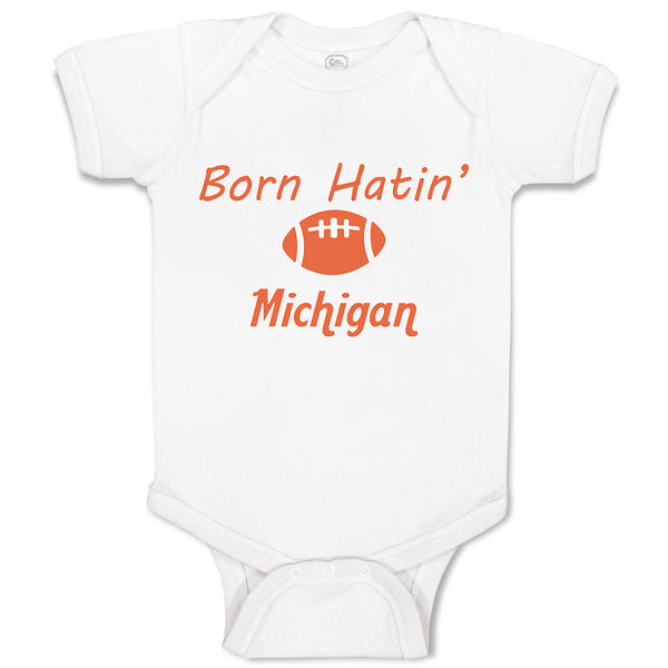 Baby Clothes Born Hatin' Michigan Sports Rugby Ball Baby Bodysuits Cotton