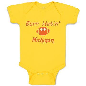 Baby Clothes Born Hatin' Michigan Sports Rugby Ball Baby Bodysuits Cotton