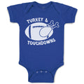 Baby Clothes Turkey & Touchdowns Sport Rugby Ball with Chicken Silhouette Cotton