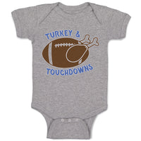 Baby Clothes Turkey & Touchdown Sports Rugby Ball with Chicken Baby Bodysuits