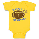 Baby Clothes Turkey & Touchdown Sports Rugby Ball with Chicken Baby Bodysuits