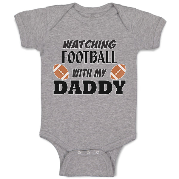 Baby Clothes Watching Football with My Daddy Sports Rugby Ball Baby Bodysuits