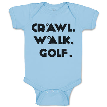 Baby Clothes Crawl. Walk. Golf. Sports Silhouette Baby Bodysuits Cotton