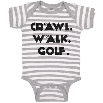 Baby Clothes Crawl. Walk. Golf. Sports Silhouette Baby Bodysuits Cotton