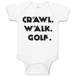 Baby Clothes Crawl. Walk. Golf. Sports Silhouette Baby Bodysuits Cotton