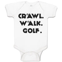 Baby Clothes Crawl. Walk. Golf. Sports Silhouette Baby Bodysuits Cotton