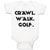 Baby Clothes Crawl. Walk. Golf. Sports Silhouette Baby Bodysuits Cotton