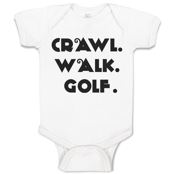 Baby Clothes Crawl. Walk. Golf. Sports Silhouette Baby Bodysuits Cotton