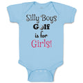 Baby Clothes Silly Boys Golf Is for Gilrs! Sport Golf Ball Baby Bodysuits Cotton