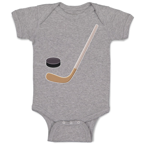 Baby Clothes Sport Hockey Stick and Disc Baby Bodysuits Boy & Girl Cotton